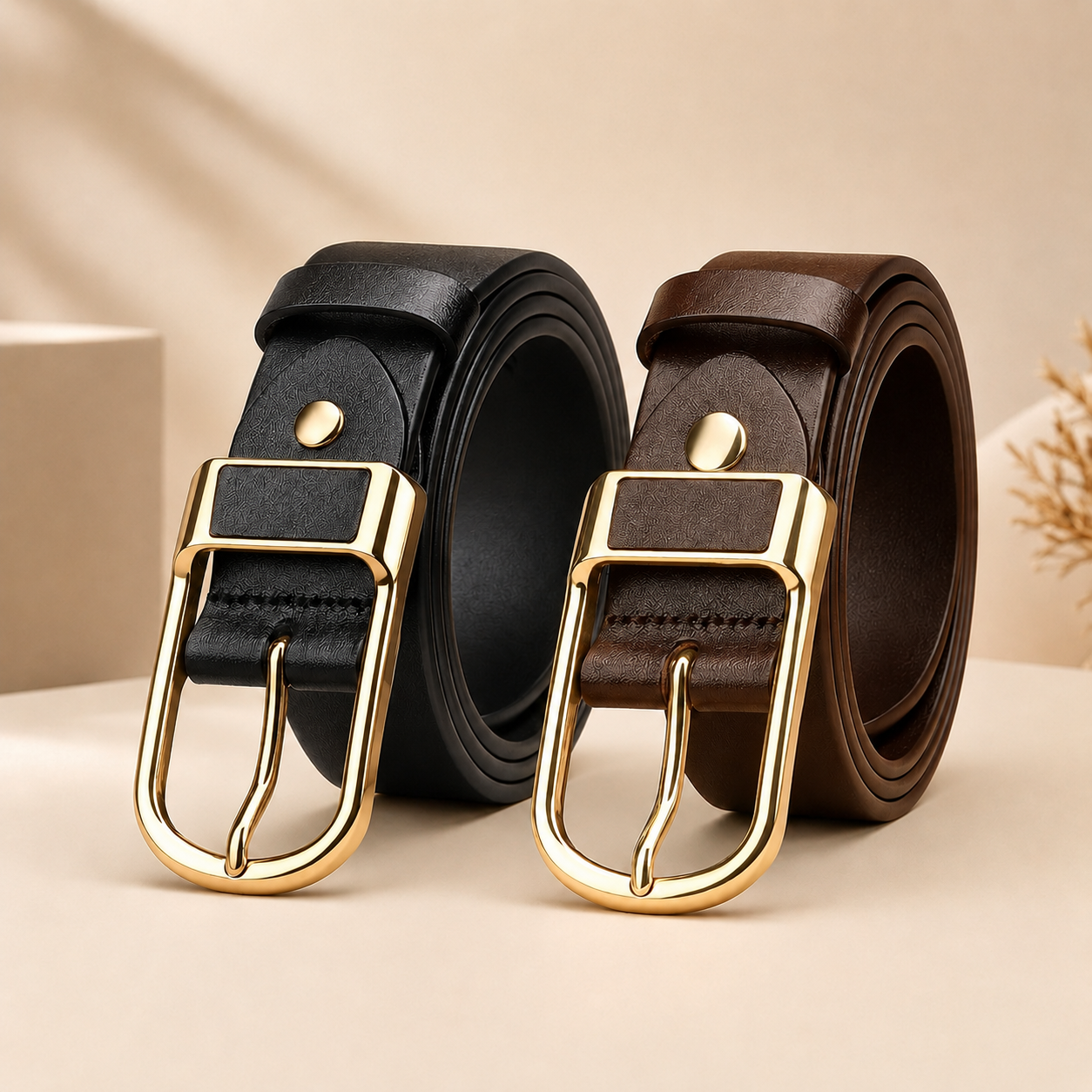 Women's Authentic Leather Belt | Classic Buckle Design