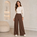 Women's High-Waist Wide-Leg Straight Pants | Loose-Fit Formal Trousers