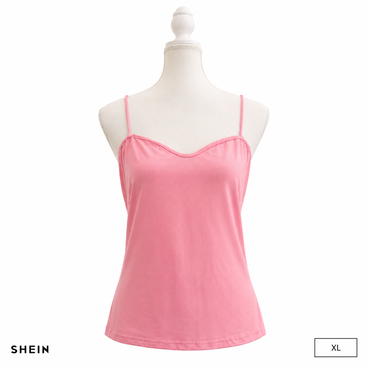 SHEIN Women's Pink Spaghetti Strap Camisole Tank Top | Soft Casual Sleeveless Basic Cami
