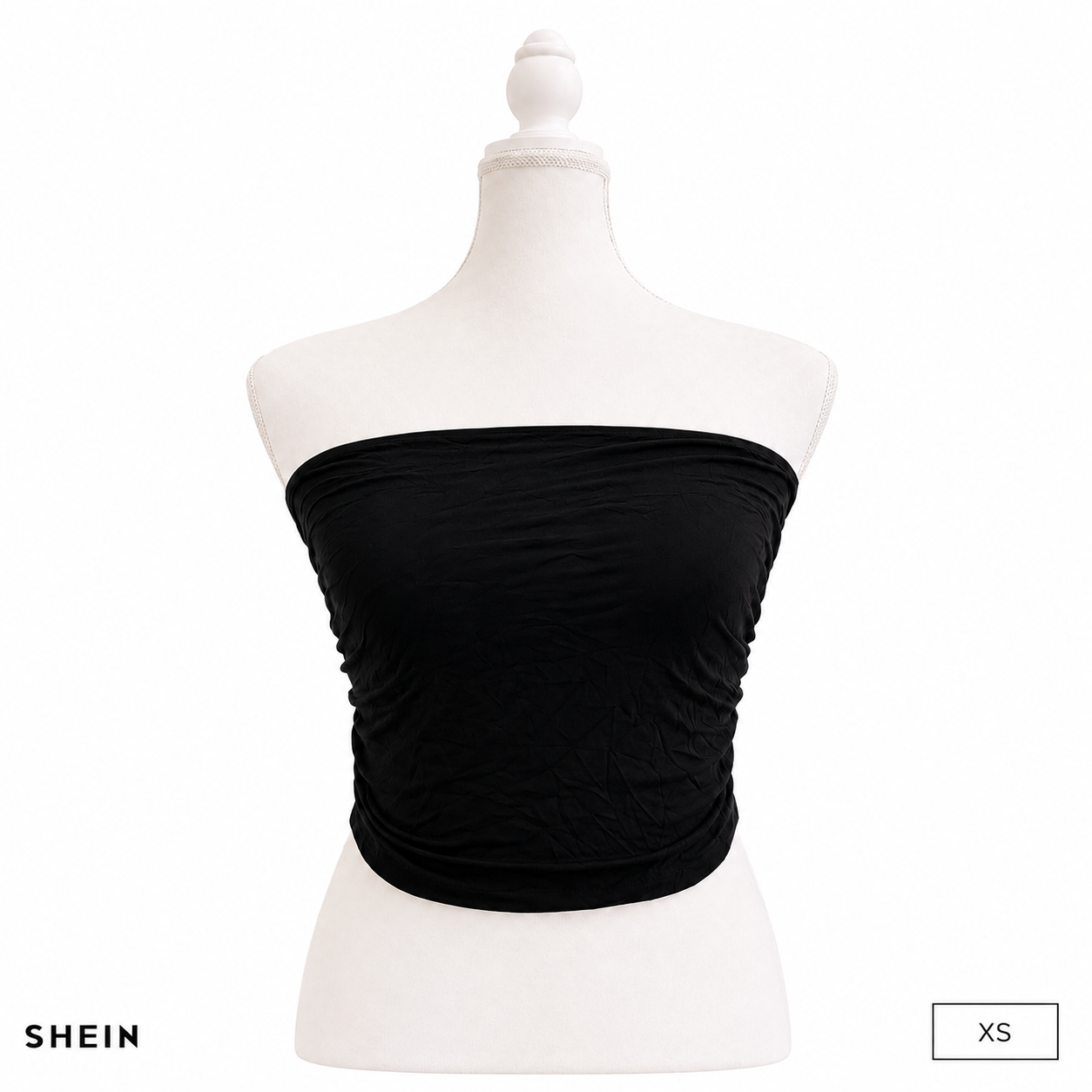 SHEIN Women's Black Strapless Tube Top | Stretch Bandeau Crop Top | Casual & Layering Essential