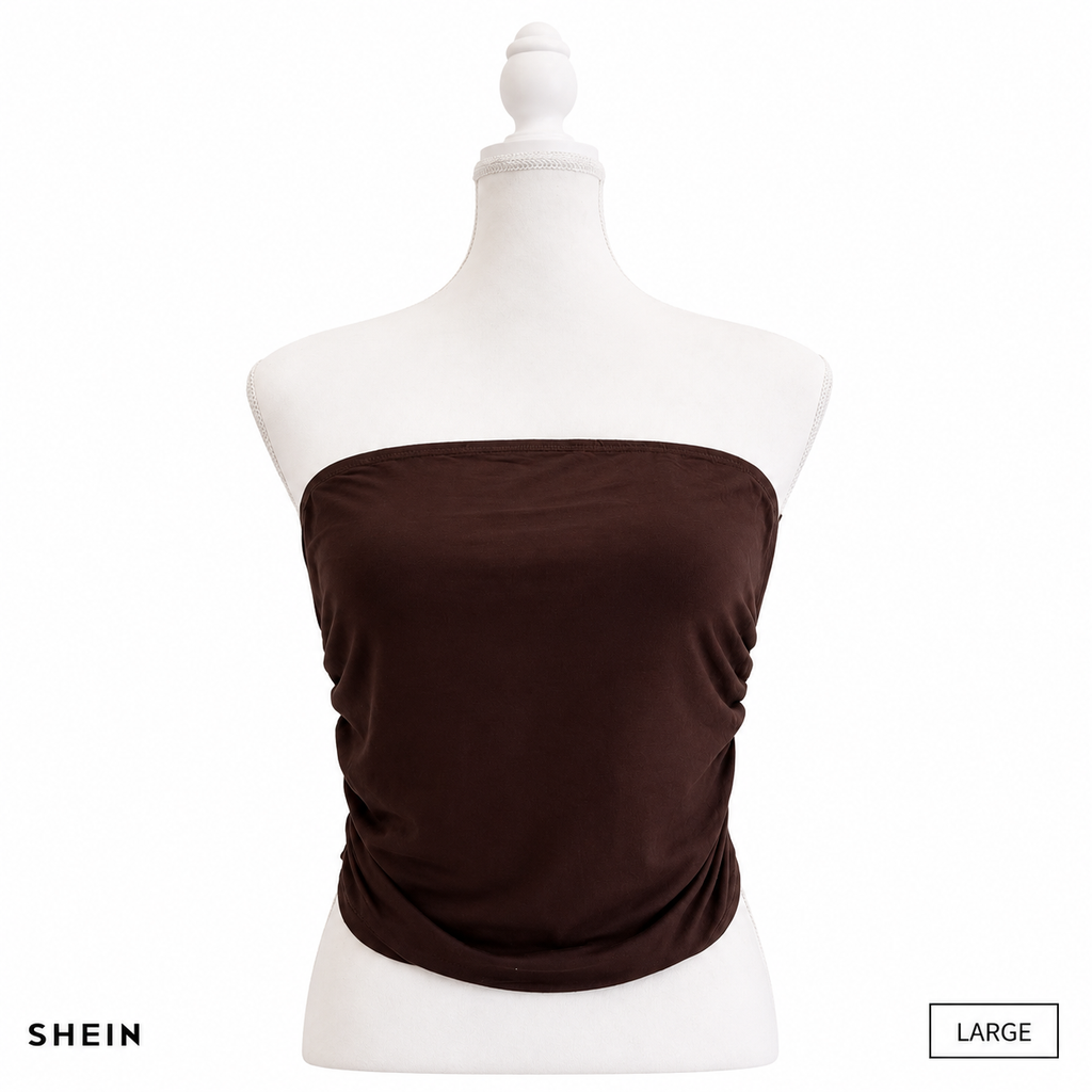 SHEIN Women's Black Strapless Tube Top | Stretch Bandeau Crop Top | Casual & Layering Essential