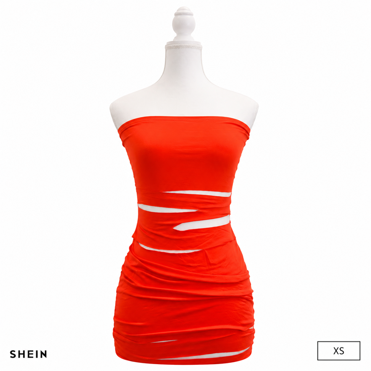 SHEIN Women's Strapless Cut-Out Bodycon Mini Dress | Sleeveless Slim Fit Casual Party Dress