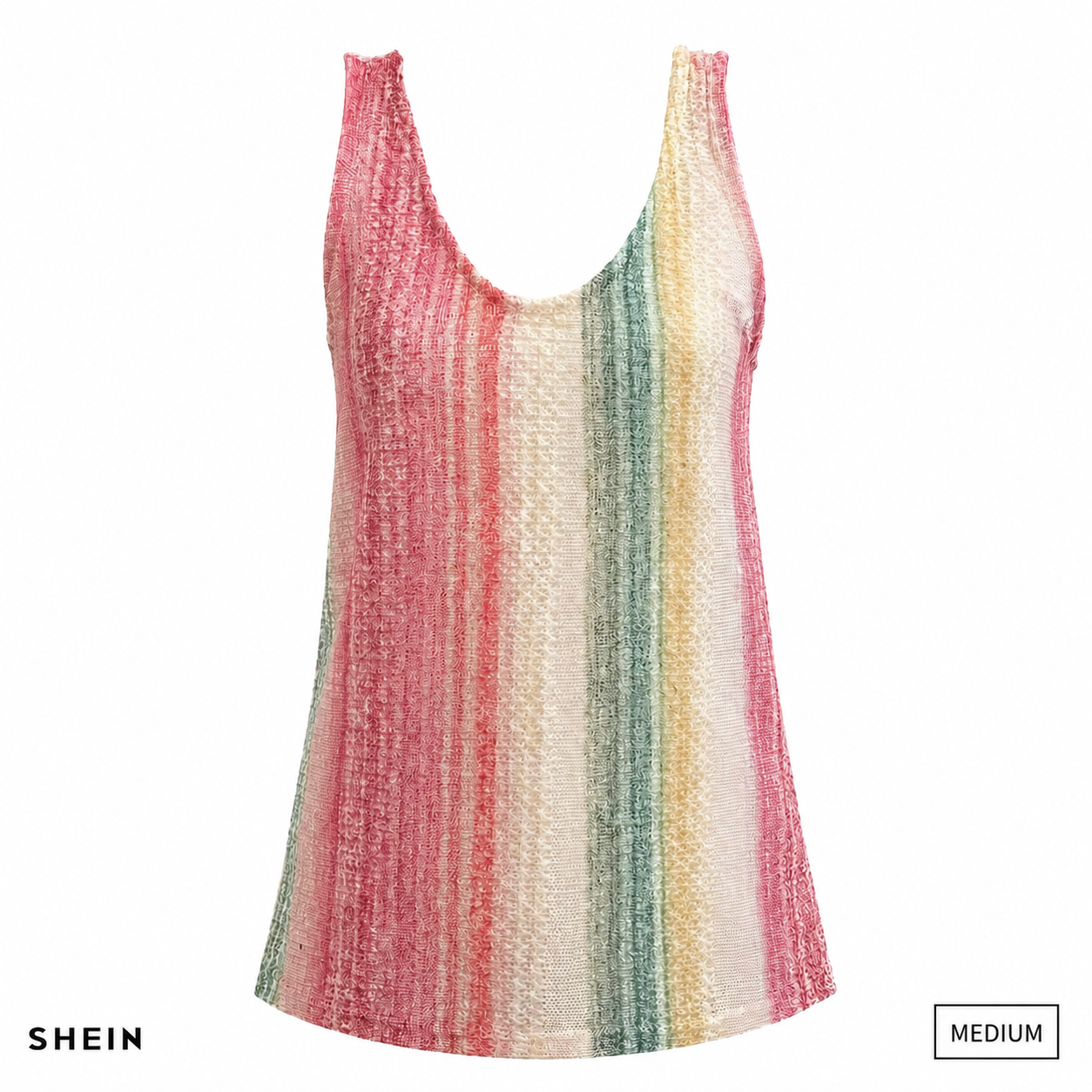 SHEIN Women's Multicolor Striped Knit Sleeveless Tank Top | Casual Lightweight Summer Vest