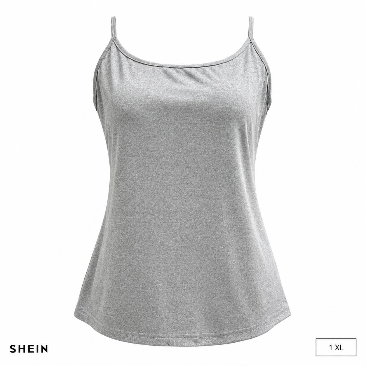 SHEIN Women's Plus Size Heather Gray Spaghetti Strap Camisole Tank Top | Soft Stretch Casual Sleeveless Top