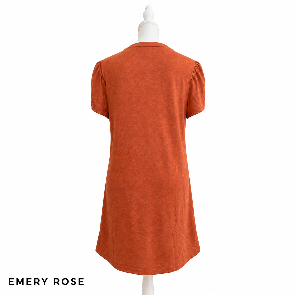 EMERY ROSE Women's Oversized V-Neck T-Shirt | Short Puff Sleeve Casual Longline Tee | Everyday Comfort Wear