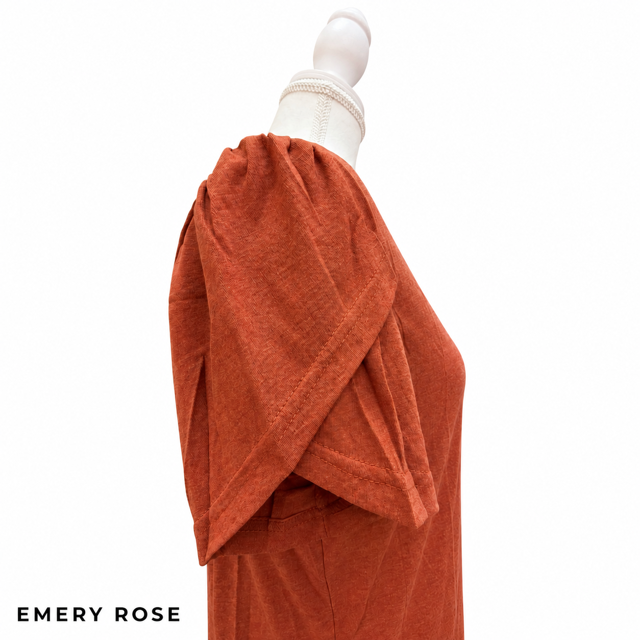 EMERY ROSE Women's Oversized V-Neck T-Shirt | Short Puff Sleeve Casual Longline Tee | Everyday Comfort Wear