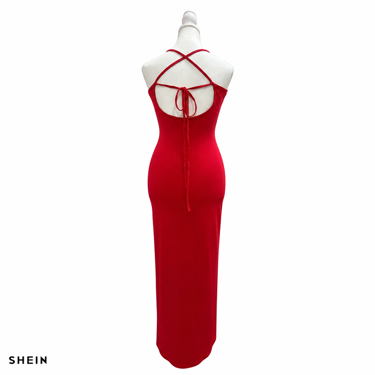 SHEIN Women's Sleeveless Bodycon Maxi Dress | Stretch Slim Fit Spaghetti Strap Long Dress | Casual & Party Wear
