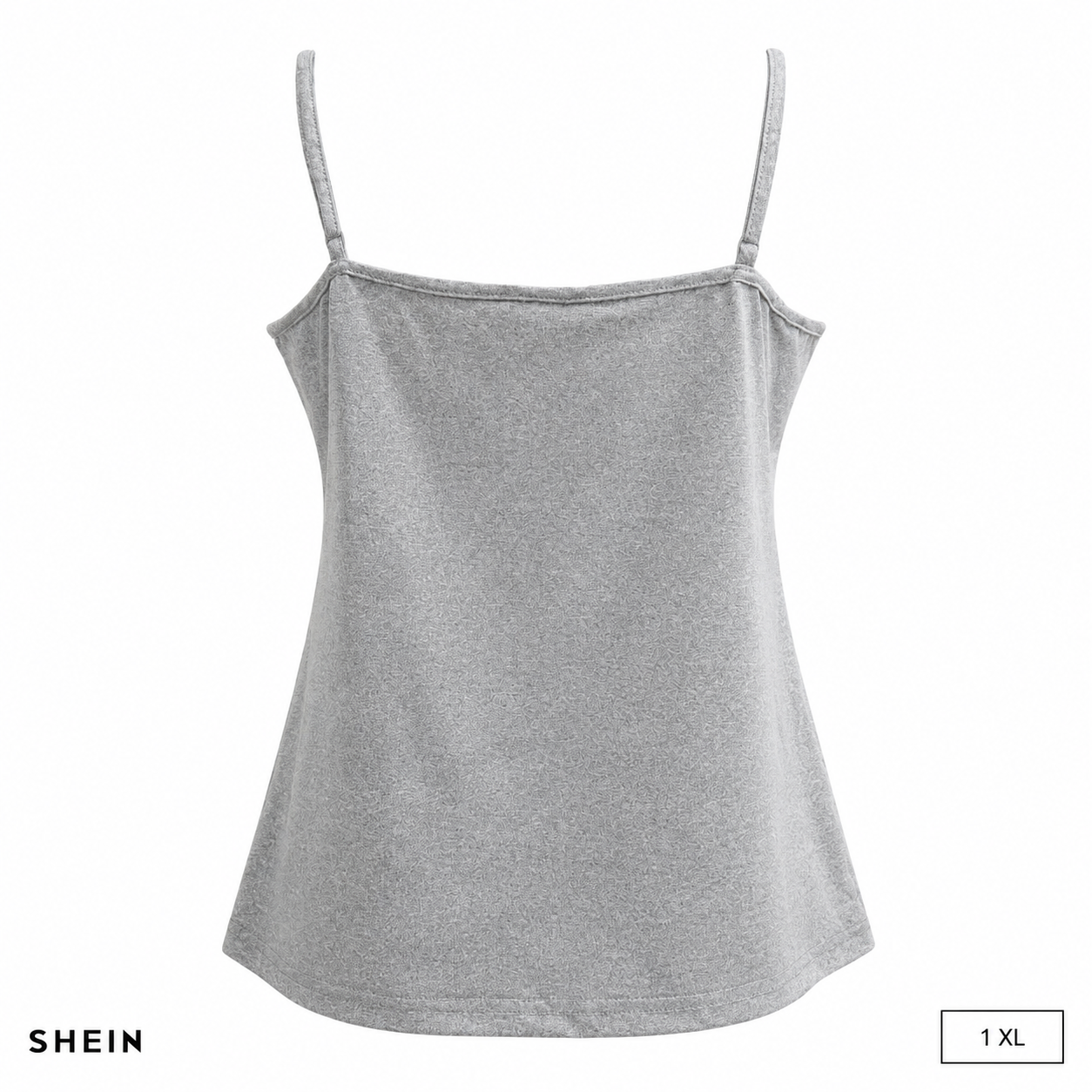 SHEIN Women's Plus Size Heather Gray Spaghetti Strap Camisole Tank Top | Soft Stretch Casual Sleeveless Top