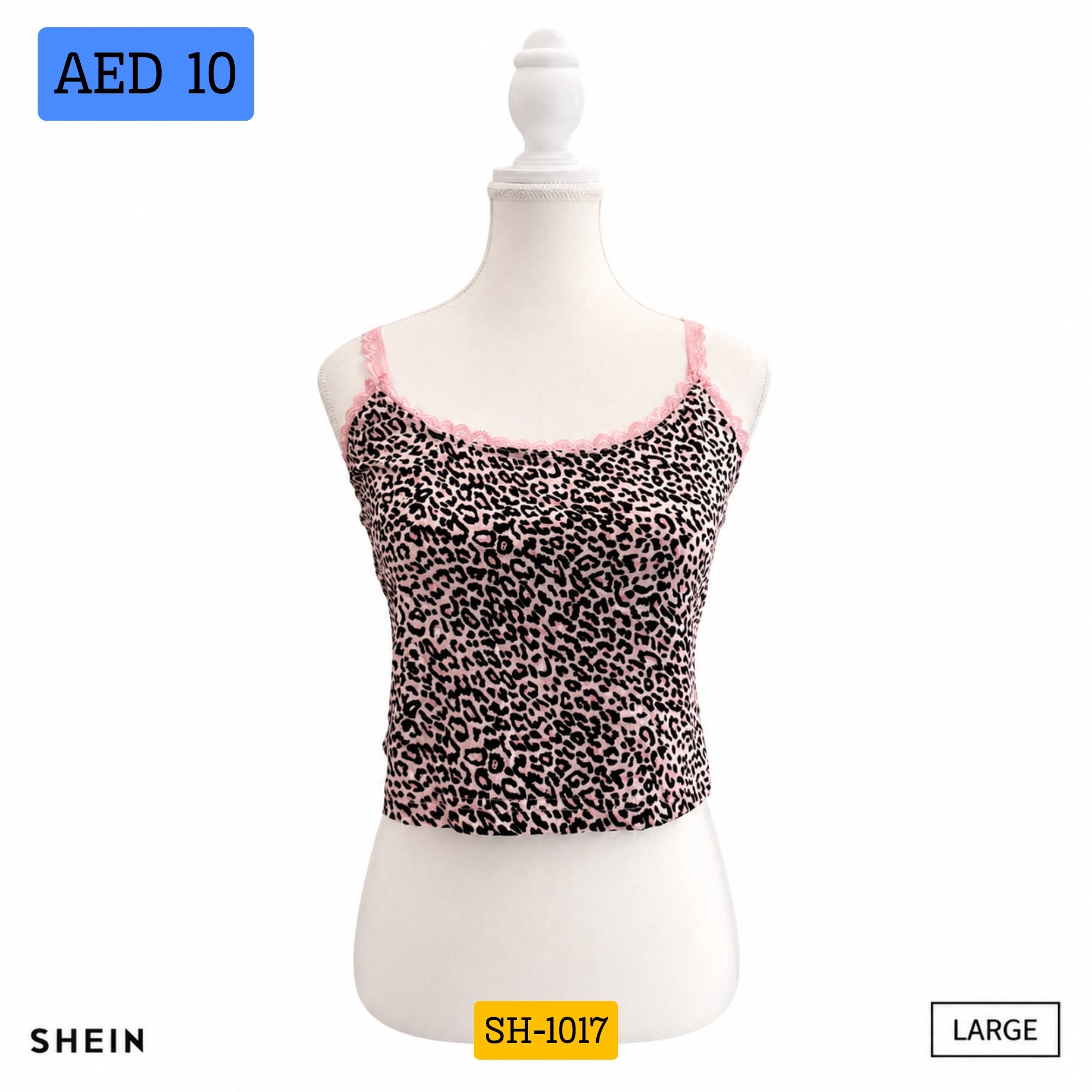 SHEIN Women's Leopard Print Lace Trim Cami Top | Sleeveless Stretch Casual Innerwear | Pink